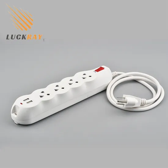 Multifunctional 4 Outlets Power Strip with 2 USB and Instruction Light