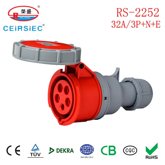 32A Industrial Connector with High Quality for European Standard 3p+N+E in-Line Socket Hot Sale Socket