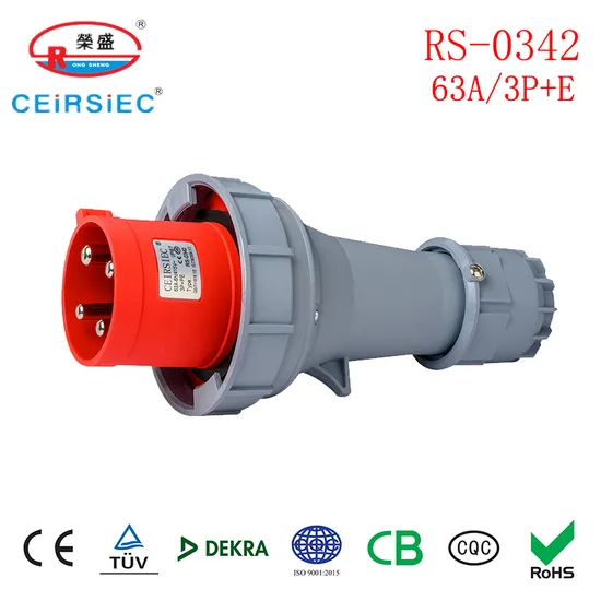 63A 4pin Industrial Connector for European Standard with High Quality IP67 Moving Socket with TUV Certificate