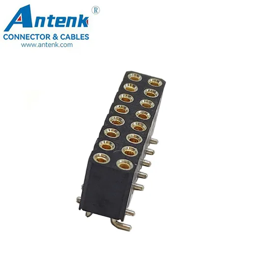2.54mm Pitch Machined Female Header Connector Dual Row, Right Angle