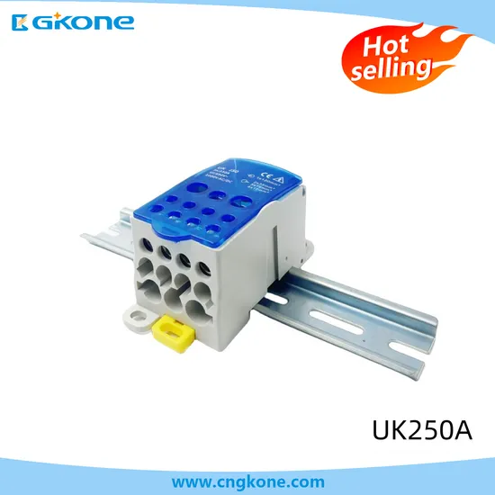 250A Distribution Box Transparent Cover 690V Universal Power Junction Box Block 1 Input/6 Output Power Terminal Blocks for Control Cabinet