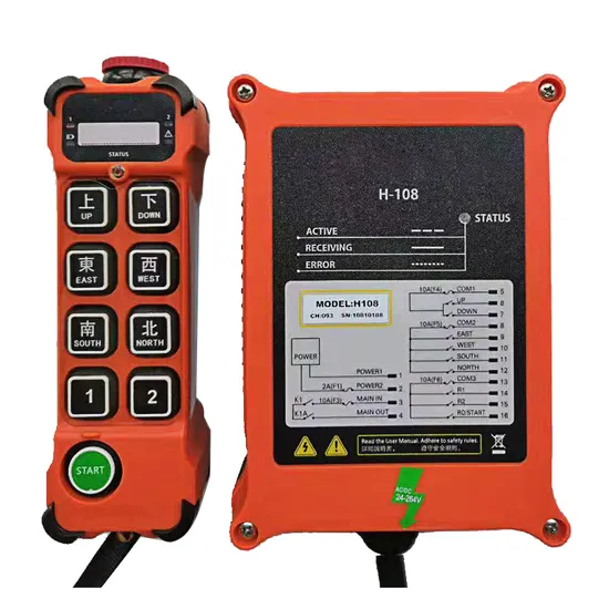 Single Speed H108 Henjel 8-Button RF Remote Control for Hoist Crane