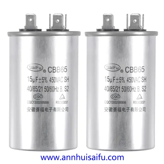 Run Capacitor Round Cbb65 15UF 15mfd 450V AC with Terminal for Air Conditioner