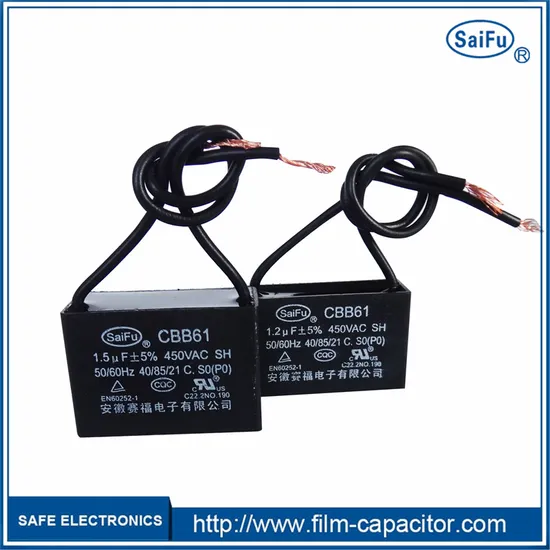 Cbb61 AC Fan Condenser Starting and Running Film Capacitor