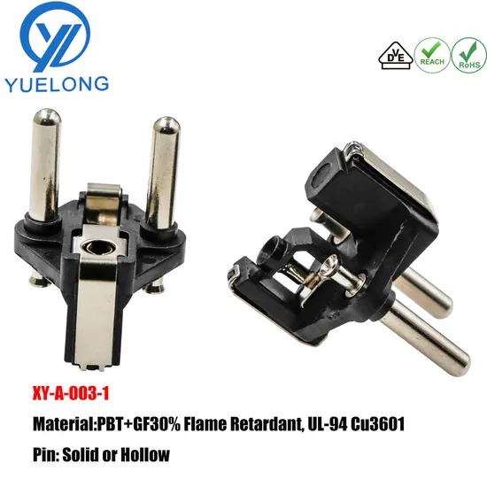 Schuko Europe Plug Insert with Hollow Pins