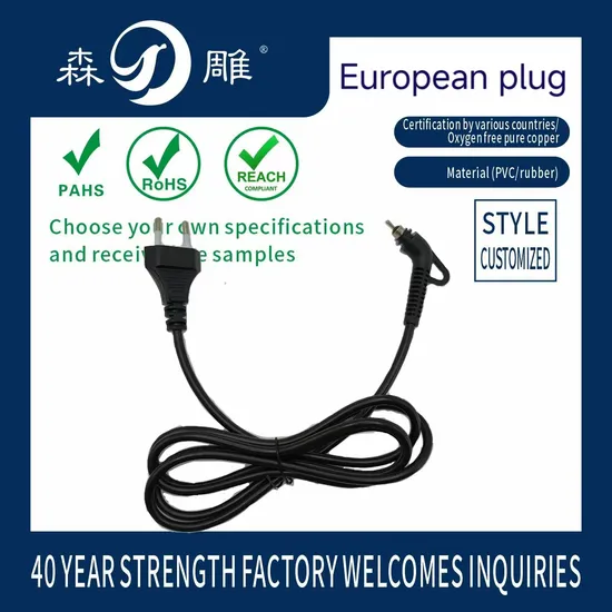 Reliable EU VDE Certified Power Cord for Electronics and Appliances