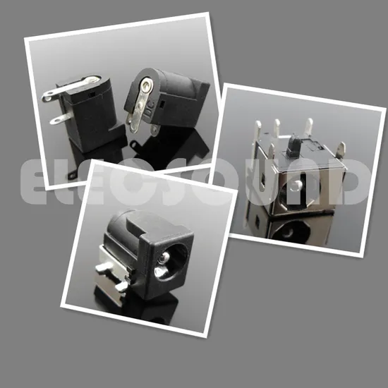 DC Jack Black Plastic Electrical 2.0mm/2.1mm
