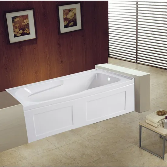 Drop-in Integral Apron Bathtub One Piece Acrylic Soaking Corner White Rectangular Alcove Soaking Acrylic Bathtub