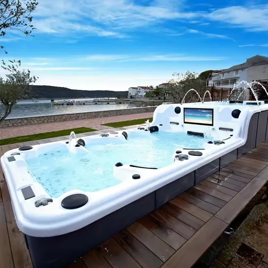 Sunrans Large Capacity 12 People SPA Pool Hot Tub 8 Meters Long Outdoor Acrylic Above Ground Balboa System Dual Zone Swim SPA Swimming Pool
