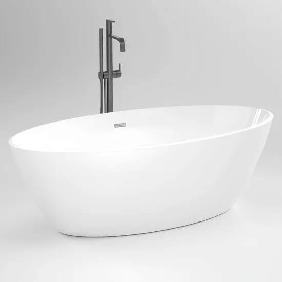 Oval Acrylic Freestanding Bathtub Egg Shape Bulk Loading for Option