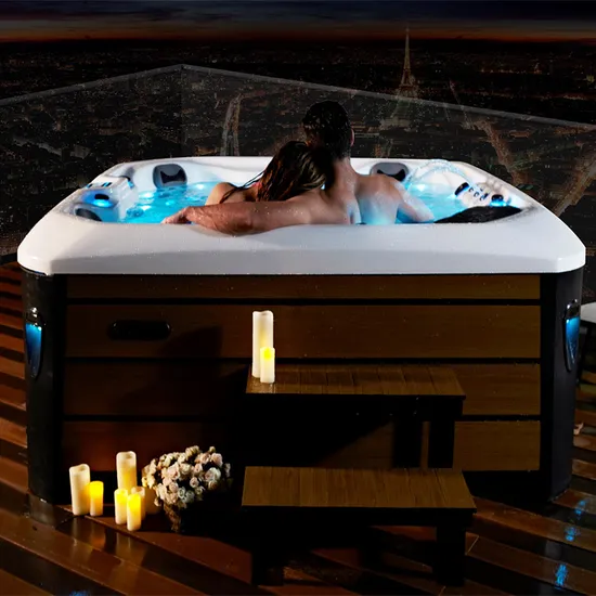 Rectangular Swim SPA with Touchscreen Panel 5 Person Acrylic Hot Tub Outdoor European Hydro Massage Whirlpool SPA