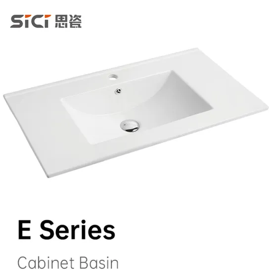 Custom Sink White Ceramic Bathroom Basin Sink Thin Edge Cabinet Basin