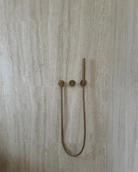 Natural Freestanding Travertine Marble Unit Beige Double Sink Minimalist Style Bathroom Washbasin Vanity Marble Sink