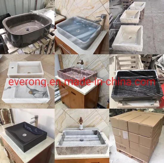Simple Design Natural Quartz Onyx Granite Marble Sink Stone Wash Basin for Bathroom