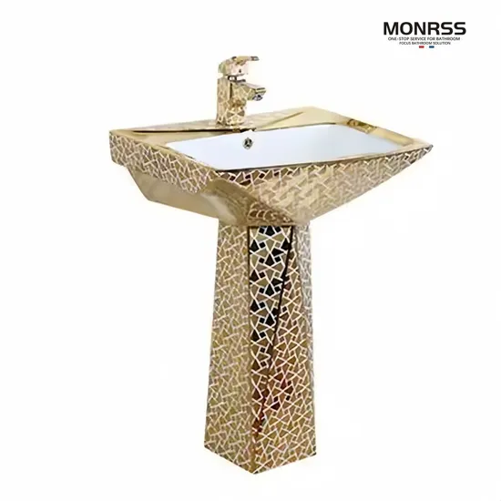 Hot Selling Luxury Sanitary Ware Middle East Style Bathroom Pedestal Basin