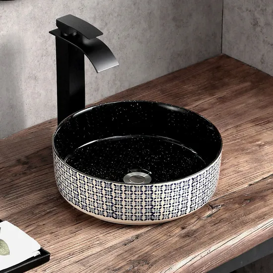Modern Style Black Art Hand Wash Basin Tabletop Lavatory Bathroom Sink