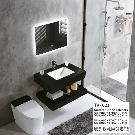 Black Marble Wall Hung Artificial Stone Acrylic Surface Bathroom Basin Sink
