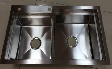 Double Bowls Handmade Kitchen Sink, Stainless Steel Sink (H8447SR)