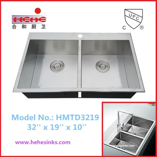 Topmount Stainless Steel Handmade Sink with Cupc