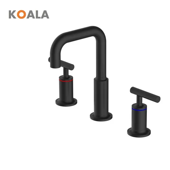 High-End Bathroom Brass Two Handle 3 Hole Widespread Bath Faucet