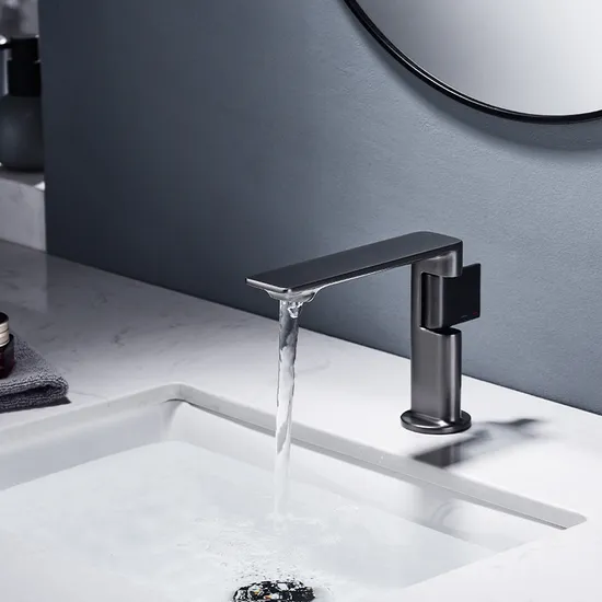 Contemporary Bathroom Sink Brass Basin Taps Modern One Handle Waterfall Basin Faucets