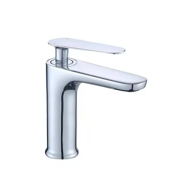 Hot Selling High Quality Brass Chrome Plated Bathroom Faucets Single Hole Bathroom Sink Mixer Hot and Cold Water Mixing Water Faucet