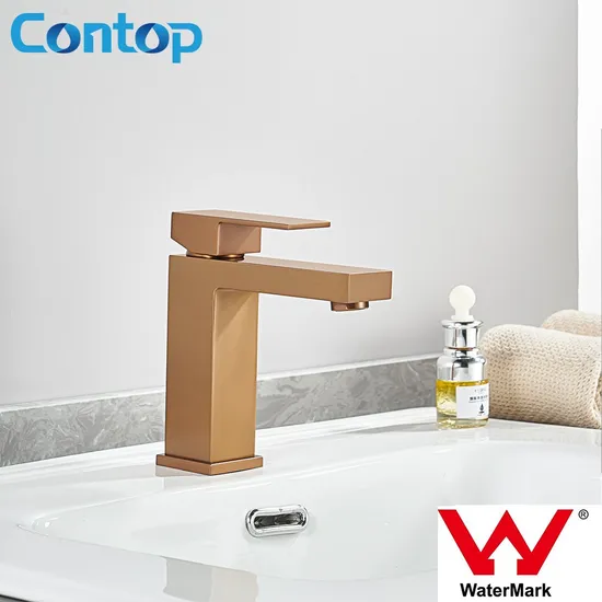 New Hot and Cold Watermark Brass Rose Gold One Handle Basin Faucet Tap