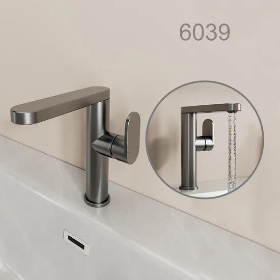 Space Aluminum Sanitary Ware Water Tap Bathroom Faucet Basin Faucet