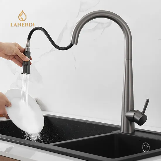 Upc Stainless Steel Single Hole One Handle Pull out Kitchen Faucet Brush Nickle Smart Sensor Kitchen Mixer Faucet Pull Down Spray Faucet Tap Mixer for Sink