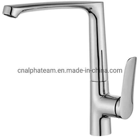 New Modem Single Hole Brass Kitchen Faucet Zinc Alloy Handle Chromed Sanitary Ware Sink Mounted Hot and Cold Kitchen Mixer Tap Faucet