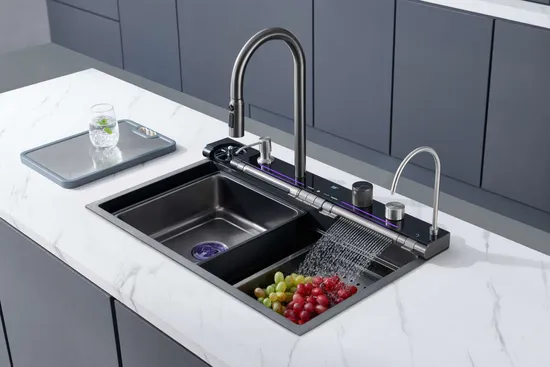 Na7210b Modern 7 Keys Thermostatic Digital Piano Panel Kitchen Faucet Sink Purify Mixer Tap