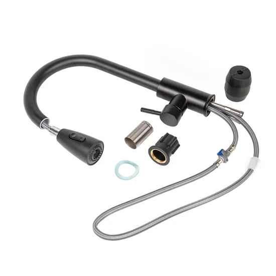 Pull Down Sprayer Kitchen Faucet Black Sink Faucet with Pull out Sprayer Single Hole and 3 Hole Deck Mount Single Handle Copper Kithen Faucet