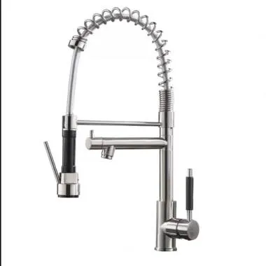 Brass Sinks Mixer Water Faucet Tap Manufacturer Single Handle Lever Pre-Rinse Spring Pull out Kitchen Sink Faucet Taps with Pull-Down Sprayer
