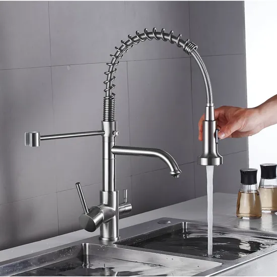 Kitchen Tap, 360° Rotating Three-Way 3-in-1 Sink Faucet,