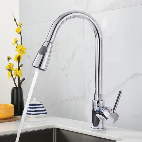 Hot and Cold Water Kitchen Sink Faucet Pull out Kitchen Faucet