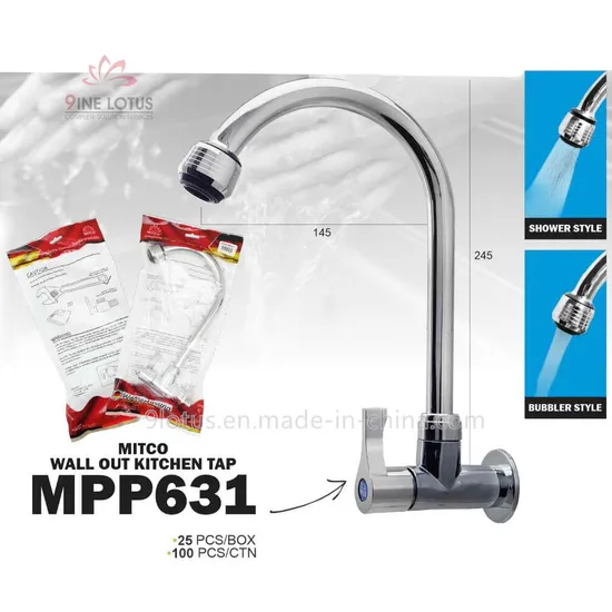 Modern Wall Mounted Faucet Hot and Cold Water Mixer Tap Kitchen Sink