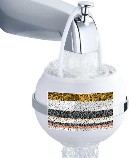 2500 Gallons of Filtration Removes Hundreds of Contaminants for Softer Bath Ball Filter-8 Stages Bathtub Water Filter