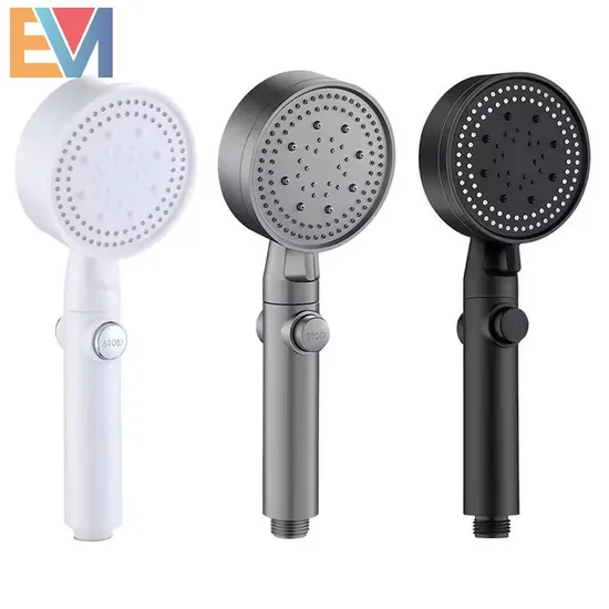 High Pressure Water Saving Black 5 Mode Adjustable Water Massage Eco Portable Magic Bathroom Shower Head