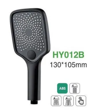 Hy012b Black Painting Spray Sanitary Ware ABS Plastic 3 Function Hand Shower