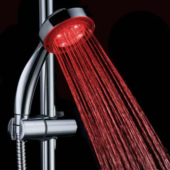 Luxury Bathroom Accessories Large Color Chang Hand LED Shower Head Temperature with Light