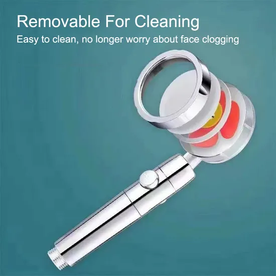 Turbo Fan Shower Head Turbocharged Double Filter High Pressure One-Key Adjustable Water Saving Flow Handheld SPA Massage Nozzle