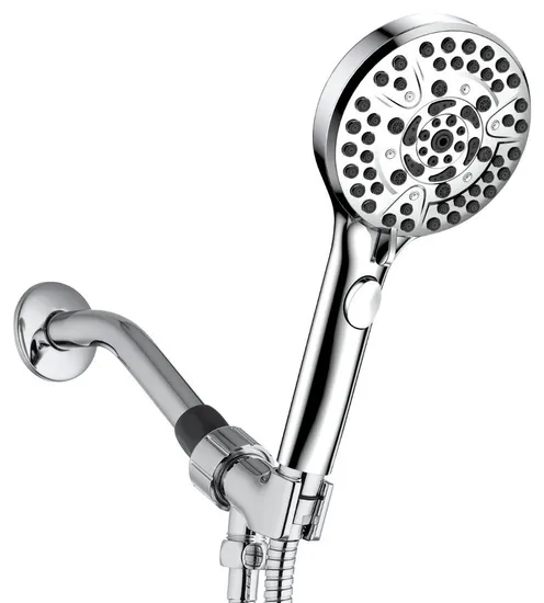 10 Functions Water Saving Bathroom Accessories American Shower with Shower Arm Bracket Holder, Hose, 8" Stainless Steel Arm