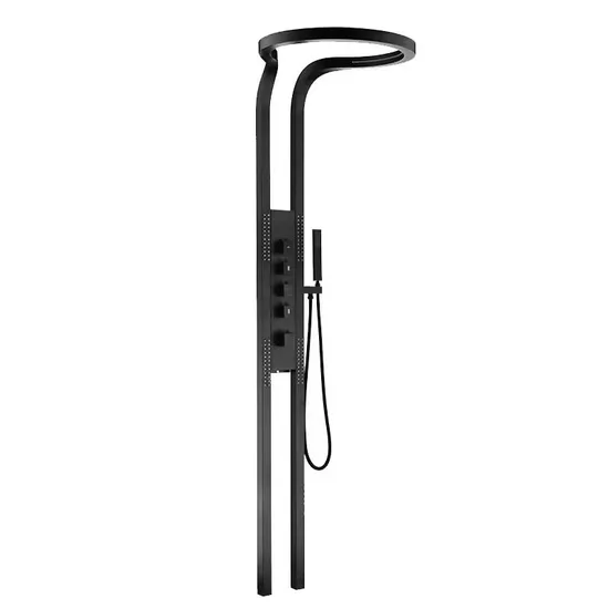 Temperature Digital Display Design 3 Function Hand Shower Exposed Shower Set with Waterfall Bathtub Tap