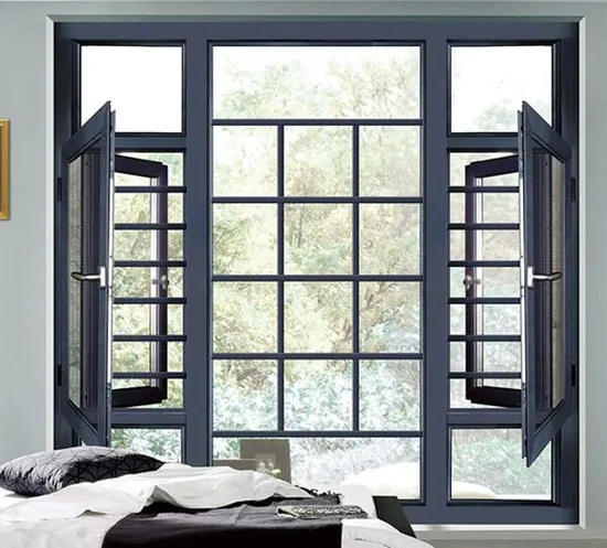 Australian Standards As2047 Certificate Aluminium Casement Glass Window with Stainless Steel Screen Anti-Burglar Bar
