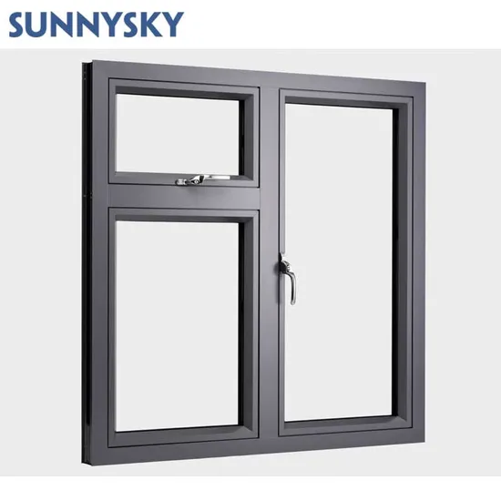 Luxury China Black Color Double Glazed Thermal Break Aluminium Casement Window for America