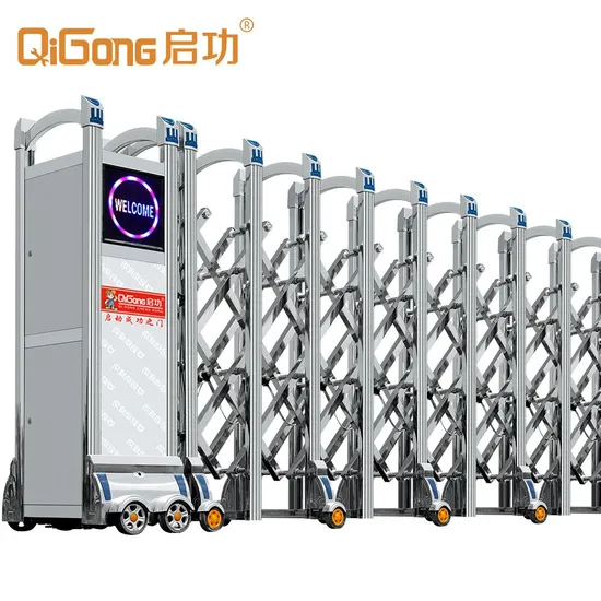 Collapsible Sliding Gate Electric Stainless Steel Automatic Retractable Gate