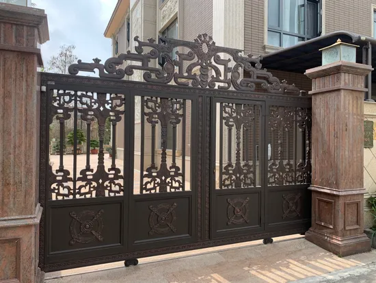 Chinese Traditional Aluminum Sliding Automatic Gate Motorized Patio Entrance Door Factory Price