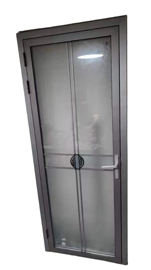 Modern Bathroom Door with Aluminum Frame Design
