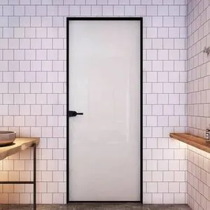 Latest Design Narrow Frame Aluminum Swing Door with Double Tempered Glass