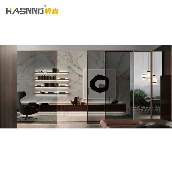 USA Market Residential Indoor Living Room Office Partition Low Noise Aluminum Sliding Door with Handle